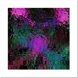 Magenta Abstract Fireworks Flower Posters and Art